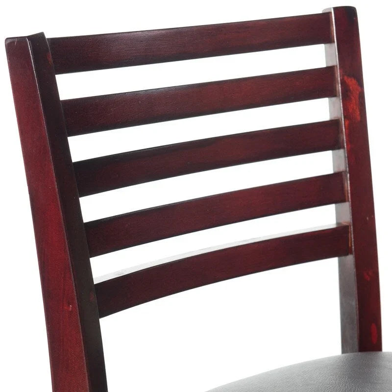 Linon Pitchfork Espresso Ladder Back Bar Stool