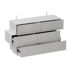 6 Drawers Dresser High Gloss Dresser Chest Off-Set Design Buffet