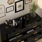 FUFU&GAGA 47.2W 6 Drawer Double Dresser Drawer Storage Chest Lacquer