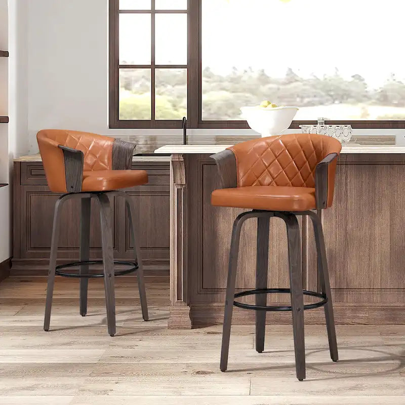 Art Leon Mid-century Modern Swivel Counter Stools (Set of 2)
