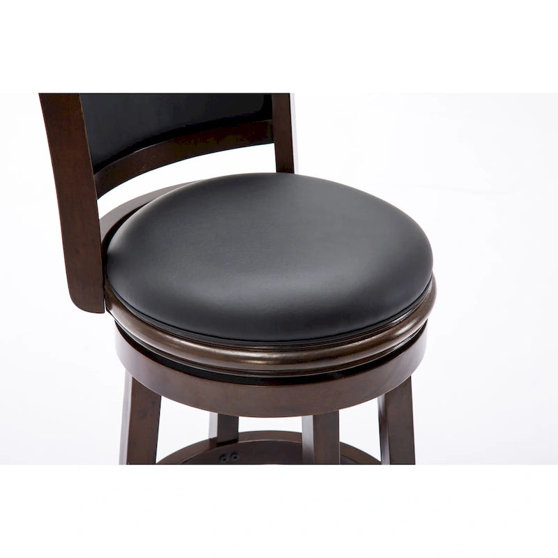 Augusta Wood Upholstered Swivel Counter Barstool