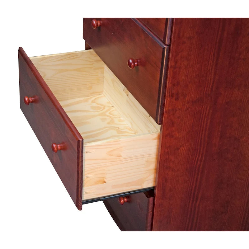 Palace Imports 100% Solid Wood 5-Jumbo Drawer Chest with Lock, Metal or Wooden Knobs