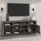 Bridgevine Home Joshua Creek 84 inch TV Stand Console for TVs up to 95 inches, No Assembly Required, Barnwood Finish