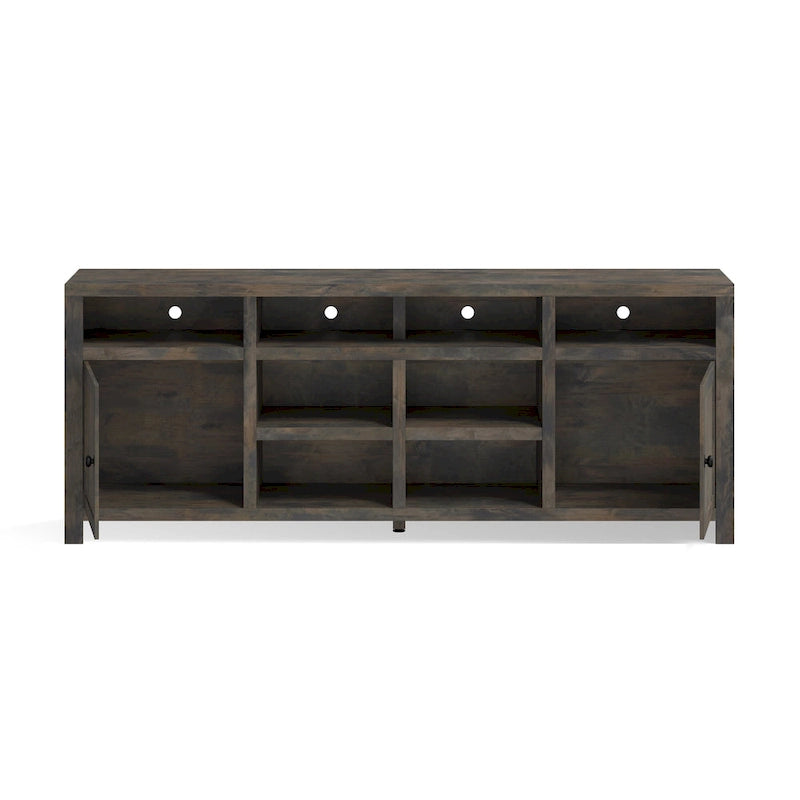 Bridgevine Home Joshua Creek 84 inch TV Stand Console for TVs up to 95 inches, No Assembly Required, Barnwood Finish