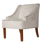 Porch & Den Lyric Dove Grey Velvet Swoop Arm Accent Chair