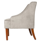 Porch & Den Lyric Dove Grey Velvet Swoop Arm Accent Chair