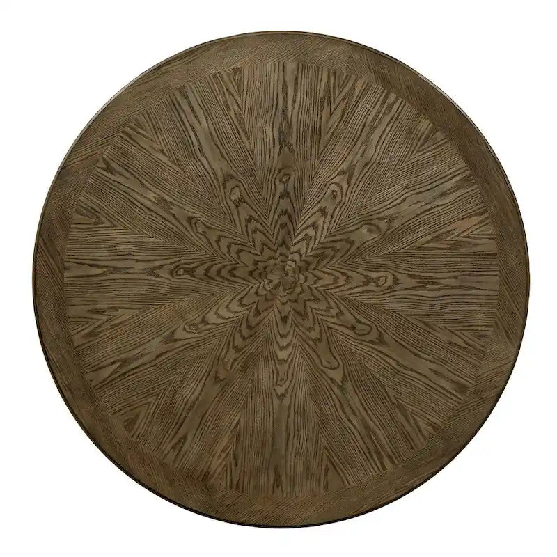 Furniture of America Dice Rustic Oak 54-inch Round Wood Dining Table
