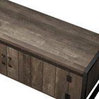 DH BASIC Industrial Oak 49-inch Iron Legs Storage Bench by Denhour