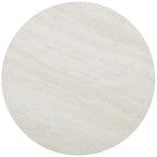 SEI Furniture Henderson Modern Faux Marble Round Side Table with Gold Geometric Base
