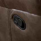 Verne Brown Manual Microsuede Reclining Sofa with Flip Down Cup Holders