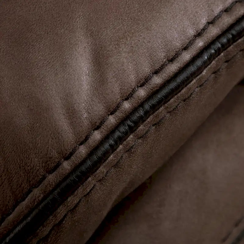 Verne Brown Manual Microsuede Reclining Sofa with Flip Down Cup Holders