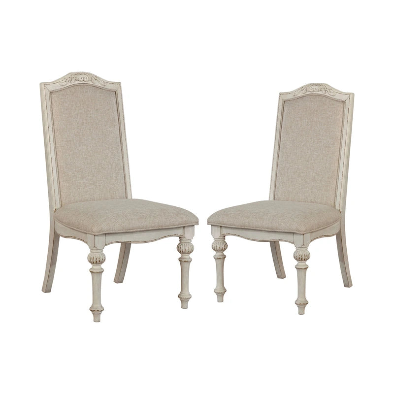 Caelum Farmhouse White Solid Wood 5-Piece Round Dining Set by The Gray Barn