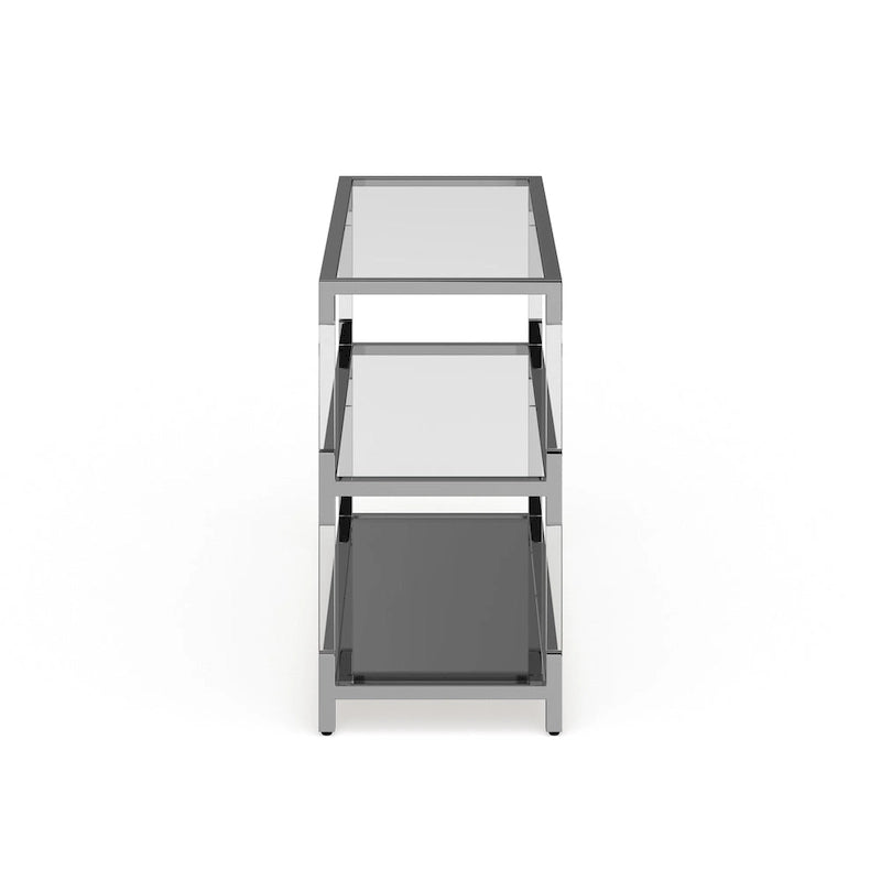Fald Contemporary Chrome 48-inch Glass 2-Shelf Sofa Table by Furniture of America