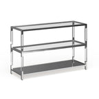 Fald Contemporary Chrome 48-inch Glass 2-Shelf Sofa Table by Furniture of America