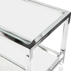 Fald Contemporary Chrome 48-inch Glass 2-Shelf Sofa Table by Furniture of America