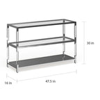 Fald Contemporary Chrome 48-inch Glass 2-Shelf Sofa Table by Furniture of America