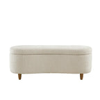 INK+IVY Bailey Taupe Boucle Flip Top Storage Bench