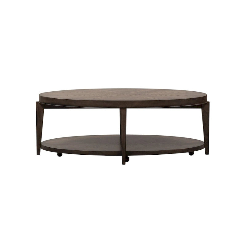 Penton Espresso Stone Oval Cocktail Table