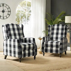 Damaris Mid-Century Modern Manual Pushback Recliner with Wingback Design Set of 2 by HULALA HOME