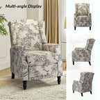 Damaris Mid-Century Modern Manual Pushback Recliner with Wingback Design Set of 2 by HULALA HOME