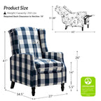 Damaris Mid-Century Modern Manual Pushback Recliner with Wingback Design Set of 2 by HULALA HOME