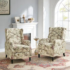 Damaris Mid-Century Modern Manual Pushback Recliner with Wingback Design Set of 2 by HULALA HOME