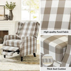 Damaris Mid-Century Modern Manual Pushback Recliner with Wingback Design Set of 2 by HULALA HOME