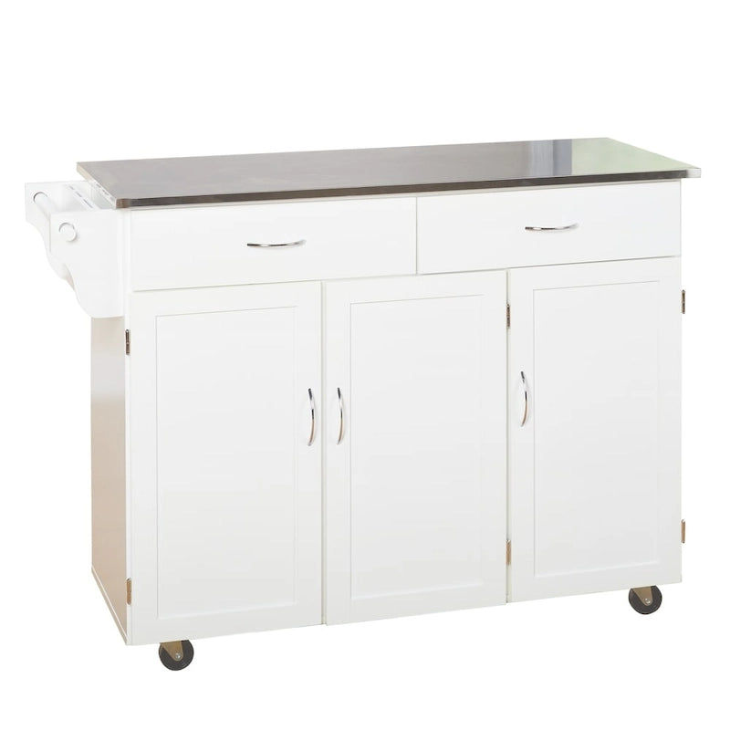 Simple Living Addie Rolling Kitchen Cart with Stainless Steel Top