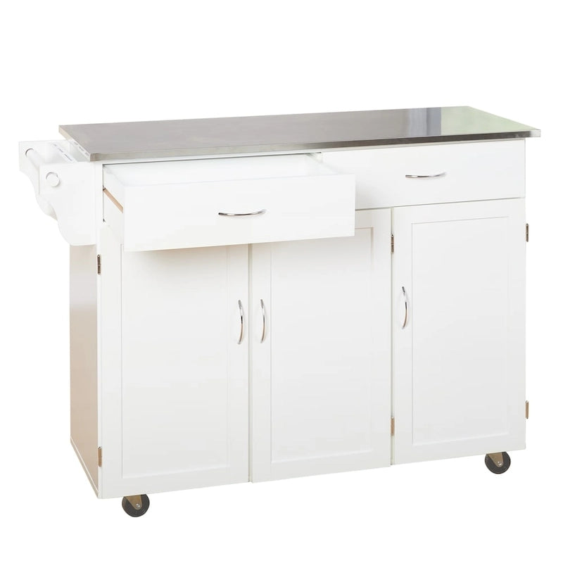 Simple Living Addie Rolling Kitchen Cart with Stainless Steel Top