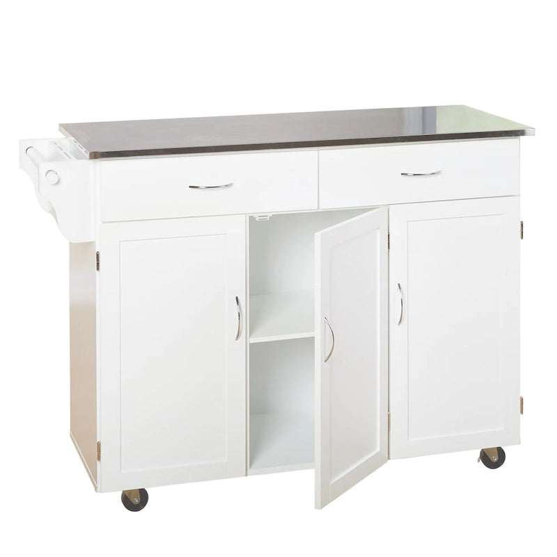 Simple Living Addie Rolling Kitchen Cart with Stainless Steel Top