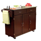 Simple Living Addie Rolling Kitchen Cart with Stainless Steel Top