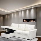 Modern Reversible Convertible Sleeper Sectional Sofa Bed - L-Shape with Storage Chaise, Wide Armrest and Durable Legs