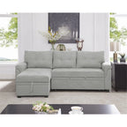 Modern Reversible Convertible Sleeper Sectional Sofa Bed - L-Shape with Storage Chaise, Wide Armrest and Durable Legs