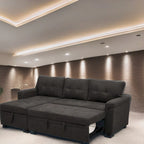 Modern Reversible Convertible Sleeper Sectional Sofa Bed - L-Shape with Storage Chaise, Wide Armrest and Durable Legs