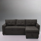 Modern Reversible Convertible Sleeper Sectional Sofa Bed - L-Shape with Storage Chaise, Wide Armrest and Durable Legs