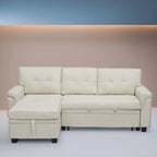 Modern Reversible Convertible Sleeper Sectional Sofa Bed - L-Shape with Storage Chaise, Wide Armrest and Durable Legs