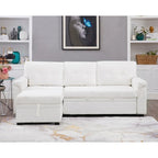 Modern Reversible Convertible Sleeper Sectional Sofa Bed - L-Shape with Storage Chaise, Wide Armrest and Durable Legs