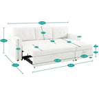 Modern Reversible Convertible Sleeper Sectional Sofa Bed - L-Shape with Storage Chaise, Wide Armrest and Durable Legs