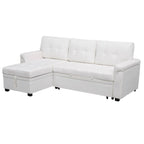 Modern Reversible Convertible Sleeper Sectional Sofa Bed - L-Shape with Storage Chaise, Wide Armrest and Durable Legs