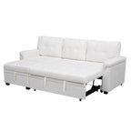 Modern Reversible Convertible Sleeper Sectional Sofa Bed - L-Shape with Storage Chaise, Wide Armrest and Durable Legs