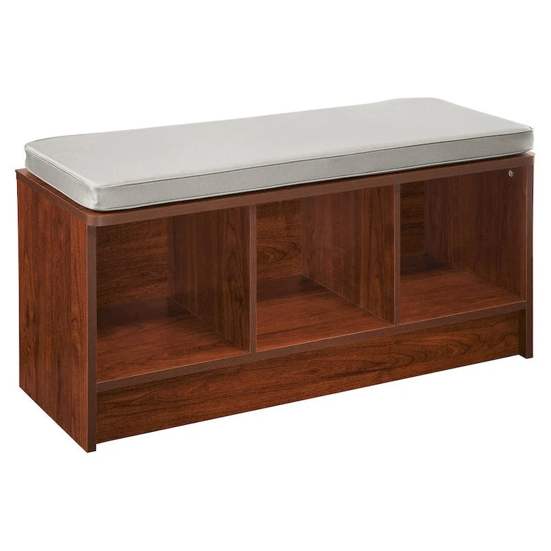Porch & Den Southbrook 3-cube Storage Bench w/ Grey Cushion