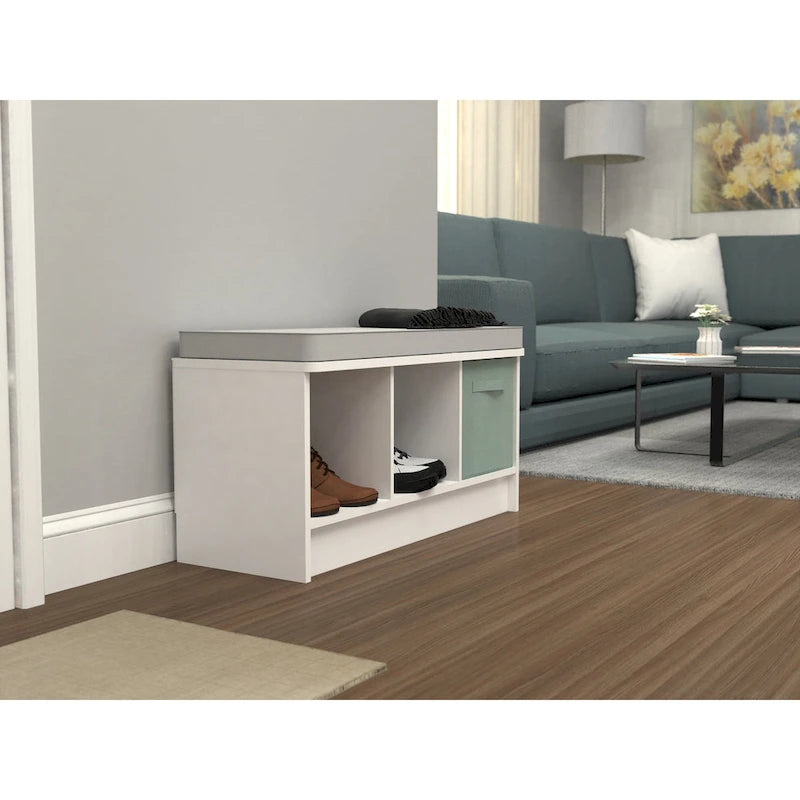 Porch & Den Southbrook 3-cube Storage Bench w/ Grey Cushion