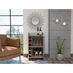 TUHOME Dukat Bar Cart,Two Shelves, Six Built-in Wine Rack and Four Casters - N/A