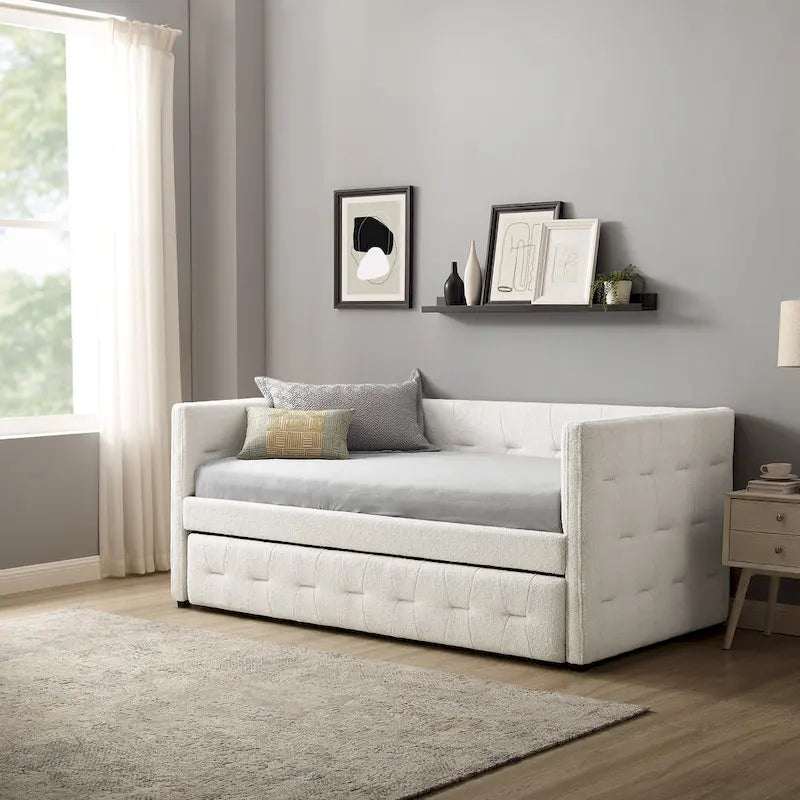 Corvus Somme Tufted Upholstered Daybed with Trundle