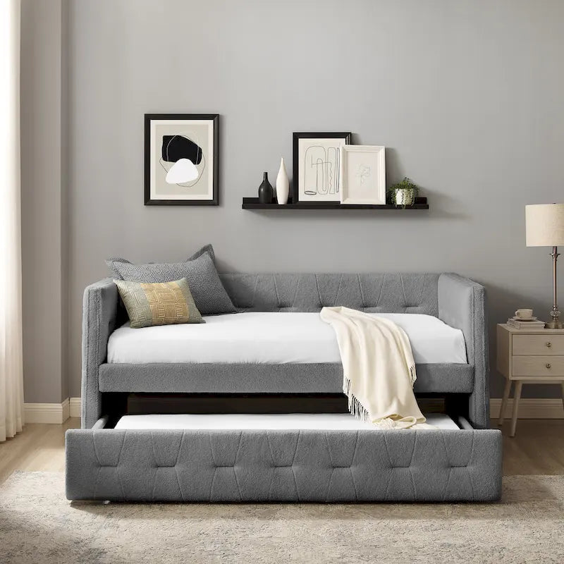 Corvus Somme Tufted Upholstered Daybed with Trundle