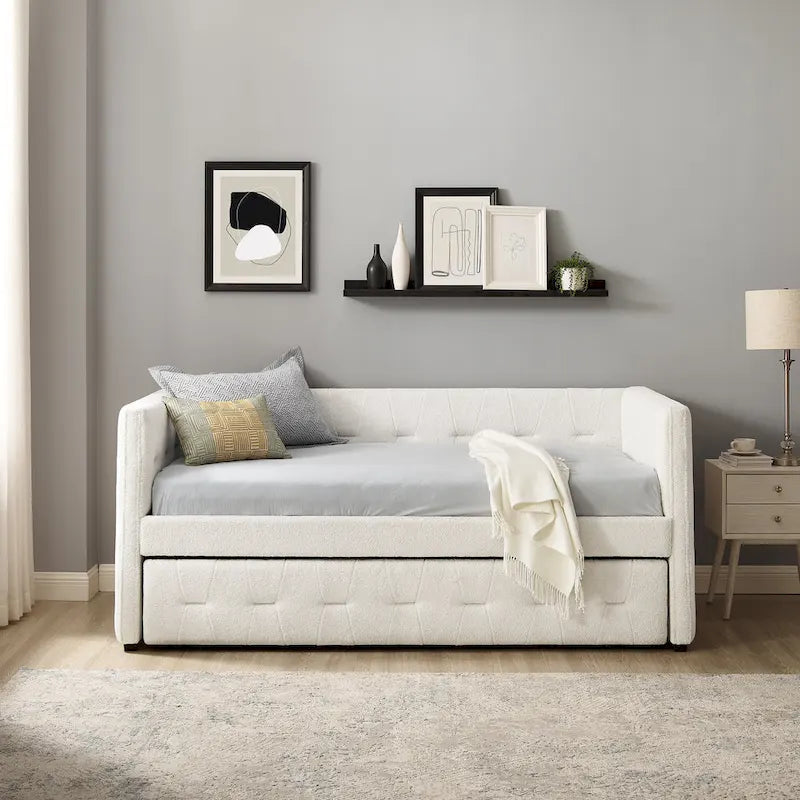 Corvus Somme Tufted Upholstered Daybed with Trundle