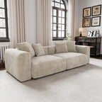 Modern Corduroy Fabric Loveseats Sofa Lounger Sleep Sectional Couch