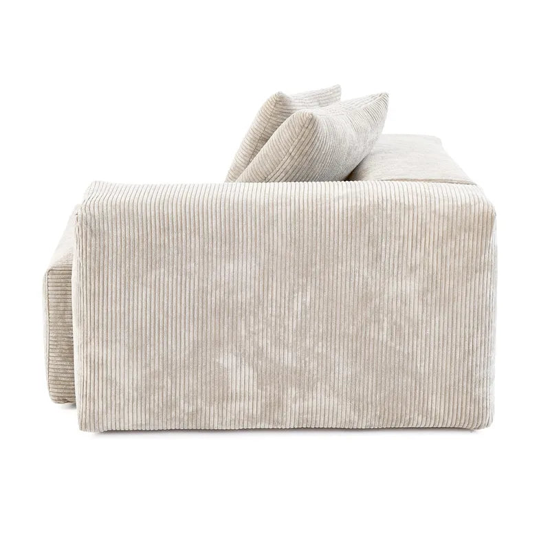 Modern Corduroy Fabric Loveseats Sofa Lounger Sleep Sectional Couch
