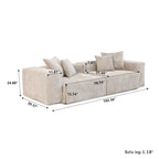 Modern Corduroy Fabric Loveseats Sofa Lounger Sleep Sectional Couch