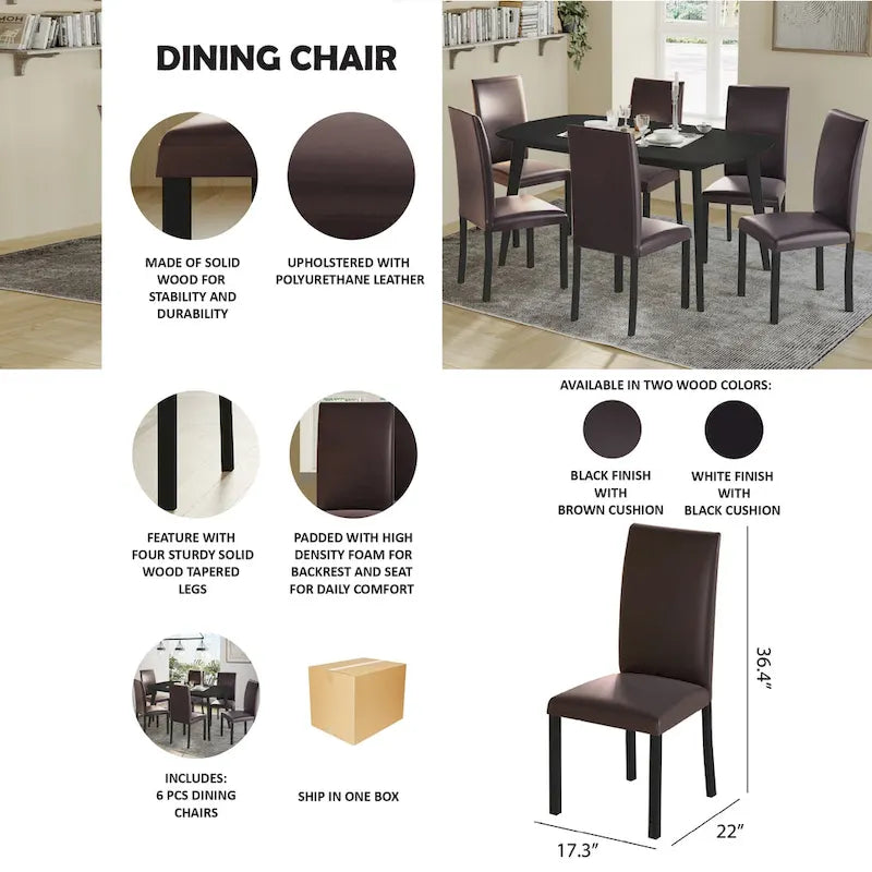 CraftPorch Classy Modern Dining Chairs (Set of 6)
